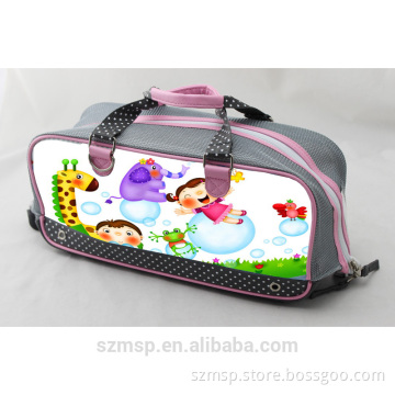 nylon mesh kids drawing tools carry bag with hard eva bottom and studs